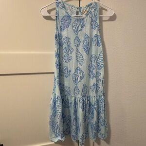 Lilly Pulitzer Dixi Dress Blue and White Shell Print Dress XXS